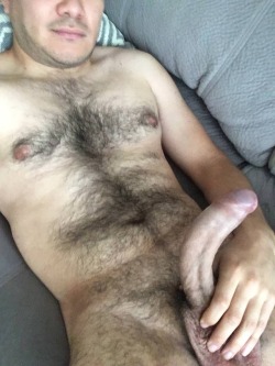 hairy-males:Just laying around naked at home