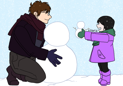 Its Snowing And Ginny Got Sick So Guess Who's Tasked With Taking 7 Yr Old Severus Outside To Play In