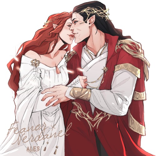 alef-art:Feanor and Nerdanel for Myn Donos. Thank you for the opportunity to draw the parents as I s