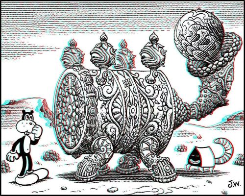 hajandrade:magictransistor:Jim Woodring and Charles Barnard. Frank’s Adventures in the Third Dimensi