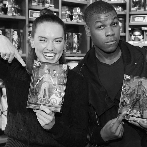 daisyridleydaily:  Daisy and John Boyega at the Disney Store to celebrate the launch
