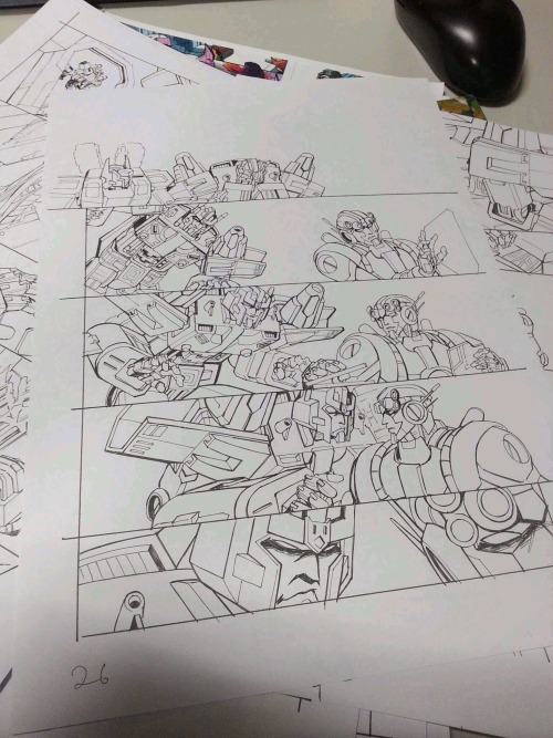 koch43:  June 15,2014. Progress report of my Overlord fanbook: Line art, 28 pages. Black: 10 pages. Tone: not yet.  It’s looks like “everything goes well, but I have to draw more papertape design first next week… _(:з」∠)_ …and I wanna draw