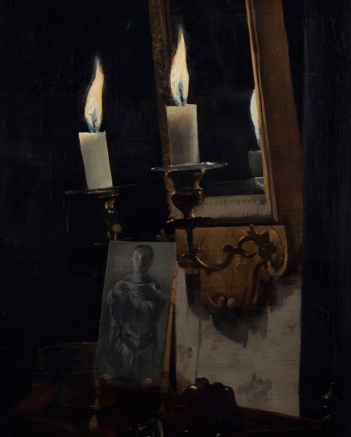 Small Interior With Burning Candles