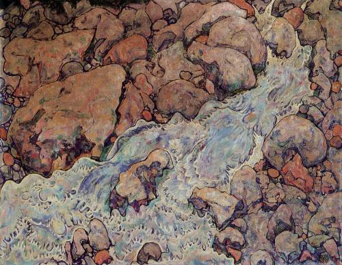 Egon Schiele, Mountain Torrent, 1918 oil on canvas