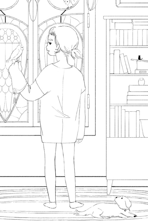 I miss you tumblr! Here’s a crop of finished linework for a painting I plan to start in the next cou