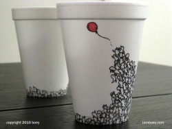 fer1972:  Drawings on Coffee Cups by Boy