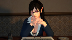 deluwyrn:  StudioFOW’s Fow-Chan:Testing out a little mesh-mod based on @studiofow lovely secretary Fow-Chan, because beautiful waifus deserve love. :3Base model by bstylezHair model by xkammyxBra model by zareefLaptop model by oo-fil-ooScenery model