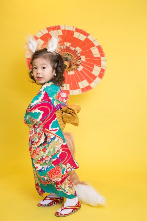 Far too cute shichigosan kitsune cub themed photoshoot (my heart