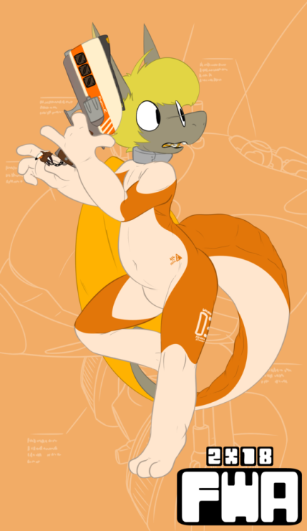 rubysnoot:    Gear up yall!  Always best to keep your head on a swivel when taming the wild frontier of space!  Ruby’s on his way to FWA2018 for fun, friends, and especially food!  Hoping to see yall there~!Threw in the background too because I thought