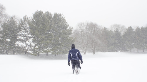 Some kid I found walking through the snow.