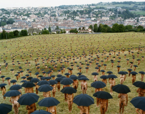 Spencer Tunick - Adornment | Aurillac 1 (France). C-print mounted between plexi, 48x60 in (2010)