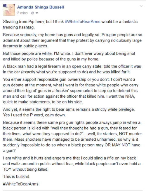 ladyshinga:  #WhiteToBearArms 