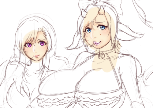 I’m going to try to get my stuff together tomorrow for streaming but this is what I’ve been working on a bit for today nelonewolffe’s OC (PLUS SIZE COW GIRL OMG) with Mizuho Kazami based off this figure should be done tomorrow! I WUV