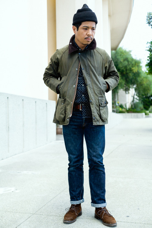 030315Beanie: Army IssueJacket: barbourShirt: Dillon MontaraJeans: SamuraiShoes: Allen Edmonds