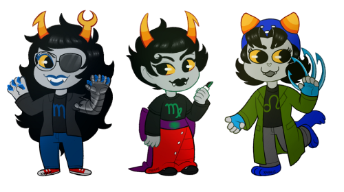 nookdestroyer:Some smols. Tavros turned out the best and Vriska turned out the worst :V