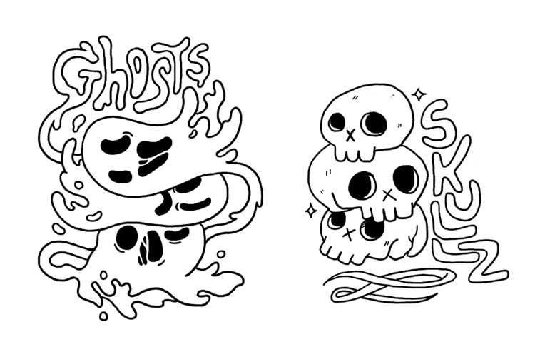 Pile o’ ghosts, pile o’ skullz.
October time is spooky time!