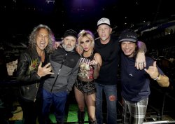 gagamedia:  February 11th: Lady Gaga &amp; Metallica at the Grammy’s rehearsals!