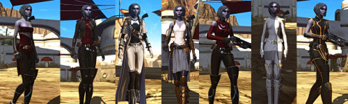 Outfit reference for some of my SWTOR characters, because why the hell not. Class and spec on each o