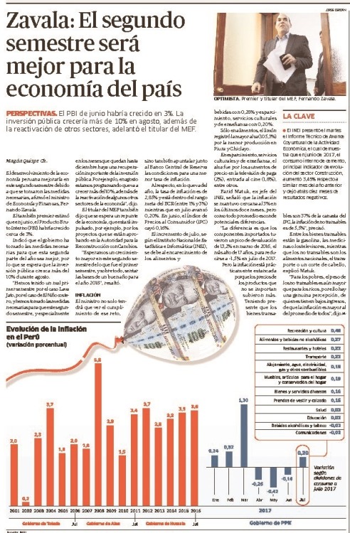 PPK: 1er año de inflaciónFarid Matuk, ex jefe del INEI, señaló que la inflación se mantuvo cercana a