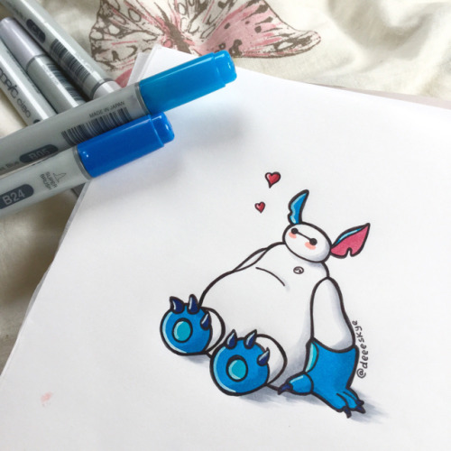 kungfu-mulutan:  Scotland-based, self-taught artist Demetria Skye has created an adorable series of illustrations that showcase Baymax, a healthcare-providing robot from the animated film Big Hero 6, dressed as other popular Disney characters. Baymax