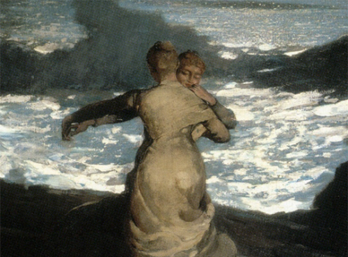  Summer Night, 1890.  Winslow Homer (American, 1836-1910)The White Ball, 1903.  Joseph-Marius Avy 