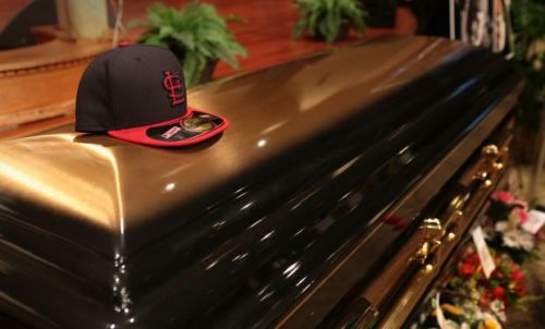 stereoculturesociety: CultureHISTORY: #MikeBrown Funeral - August 2014  Mike Brown casket w/ St