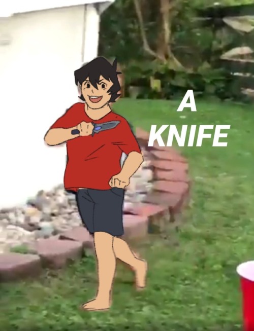 sir-scandalous: Lance: Oh my god why does he have a knife- Inspired from this