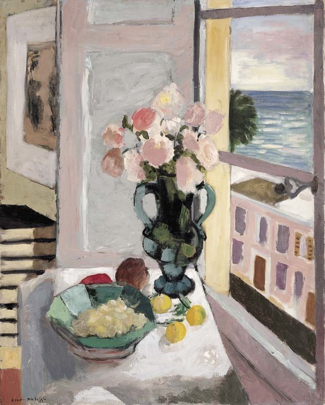 igormag:  Henri Matisse (1869–1954), Safrano Roses at the Window, n.d.oil, 80 x