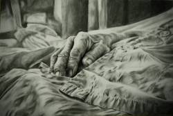 eatsleepdraw:  Hospice by Tricia Chee Charcoal and pen on paper