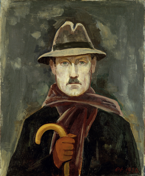 amare-habeo:Karl Hofer (German, 1878 – 1955) Self-portrait in winter (Selbstbildnis im Winter), 1920