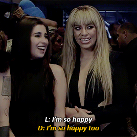 laurenjauregifs: Lauren and Dinah freaking out over winning two VMA’s (x)