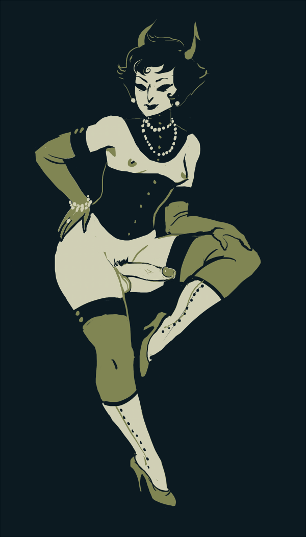 chazzerporn:  heres a fashionable lewd kanaya. you need more cock? horse cock? DONT