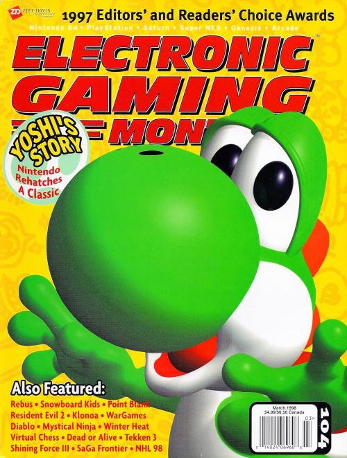 Front cover of Electronic Gaming Monthly, Issue 104, March 1998!