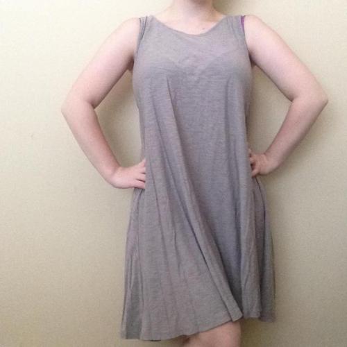 scottishslutqueen: Simple grey dress, nothing underneath, meet some friends, have some fun…my
