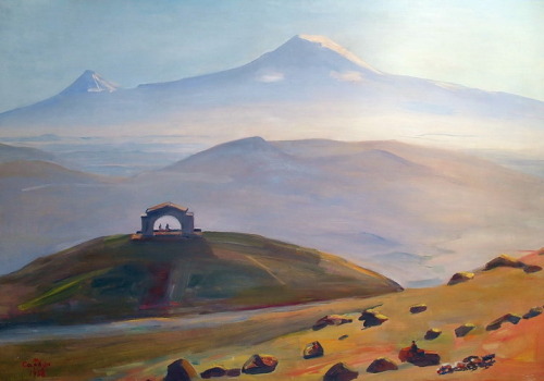 Ararat and arch Charents, 1958, Martiros SarianMedium: oil,canvas