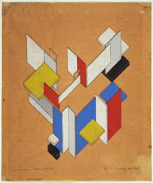 transparentoctopus:Theo van Doesburg, space time construction 3, 1923