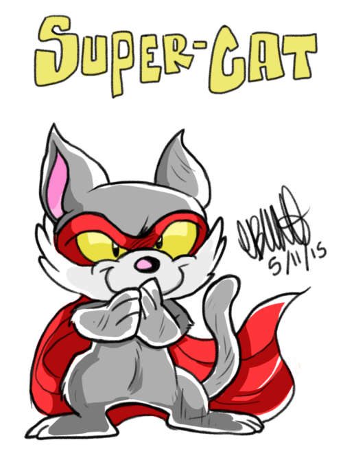 torpedoesarts:  Super-Cat!  Scheduled to be published in Ferbruary 2016: Super-Cat is about a great superhero, whose heroic deeds keep getting foiled by the fact that he is… well… a cat.  His life’s work is to rescue those in need and make the