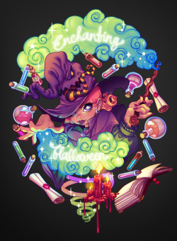gunkiss:  gunkiss:  Enchanted Halloween Available trough Hiveworks’ Store Hivemill as: Shirt, Tank Top, Mug, Hoodie and more!!!! 20% OFF Halloween Merch with Code: HALLOWEEN15  This design is at HIVEWORKS Store Hivemill this year as well so don’t