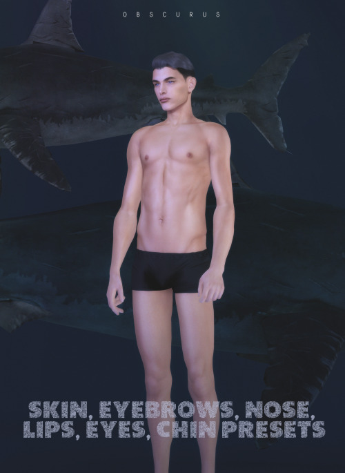 obscurus-sims: SKIN N22: 18 colors, 36 swatches (each color has 2 face options),   teen+, males