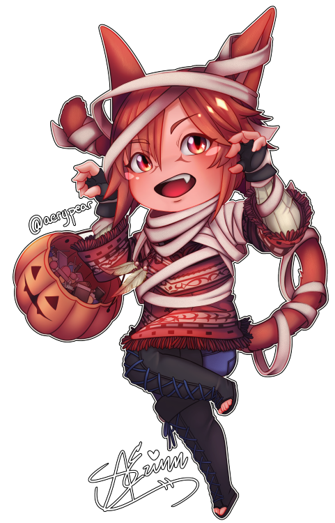 HAPPY HALLOWEEN- nyaA’veri 10/10 raided the bathroom and got tangled in the toilet paper before tric