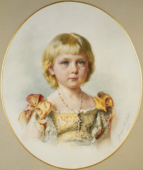 hrhawesome:Watercolor painting of Princess Victoria Eugenie of Battenberg, painted by Josefine Swobo