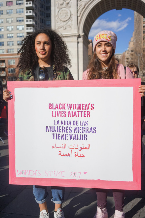 activistnyc:On March 8, 2017 for International Women’s Day, activists went on strike for “a day without a woman” and gathered at Washington Square Park to rally for women’s rights and gender equality.