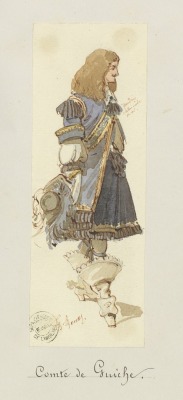La jeunesse de Louis XIV, comédie d’Alexandre Dumas : maquettes de costumes de Théophile Thomas, 1874.