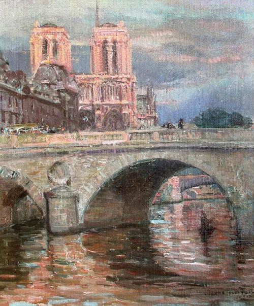 Pont St Michel ,Paris  -  Joseph Kleitsch  1927Hungarian 1882-1931