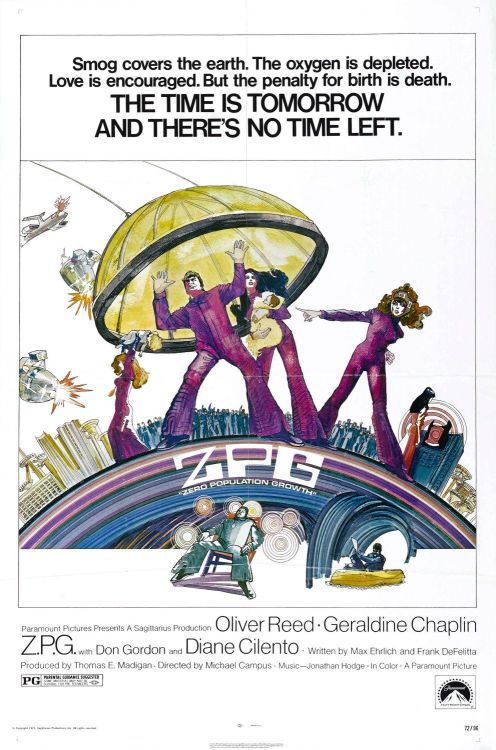 Trippy futuristic dystopian thriller, Z.P.G. – about a misguided couple (Oliver Reed and Geraldine C