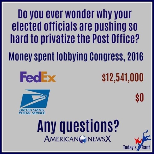 drst: unionrising:  liberalsarecool: USPS is largest employer of veterans. Figures Republicans are attacking the vets. The US Postal Service’s forced financial crisis In 2006 – Republicans in Congress passed a poison pill piece of legislation forcing