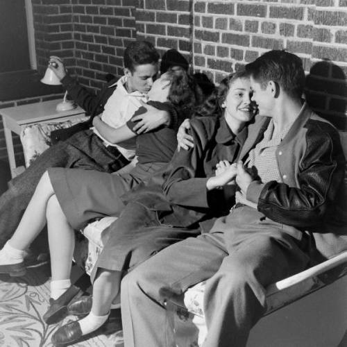 Teens, 1947These teen couples indulge in a popular pastime.life