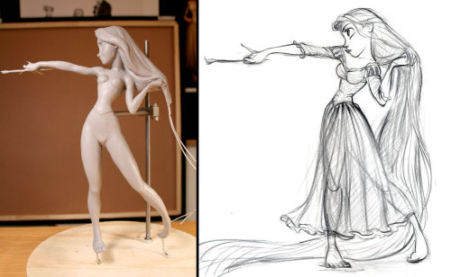 Rapunzel character sculptures for Tangeld by Kent Melton