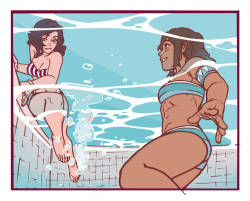 artsypencil: Team Korra Visits the Pool   You can check out my FB for a bit of new content at https://www.facebook.com/artsypencil/ Or Twitter at https://twitter.com/Artsypencil Keep reading  o////o