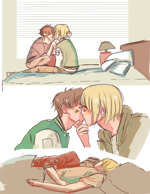 cottna:  ♡ high school au ♡ for my best eremin friend minnnnnn 